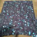 Geometric Turquoise Black Triangle Print Comforter Set -King Size, Light Black Neon Bedding Set 3 Piece in A Bag, Modern Art Bedroom Decor with 1 Comforter and 2 Pillow Cases