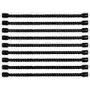 9pcs Silicone Cable Ties, 6-Inch Reusable Cable Zip Ties, Bendable Rubber Twist Ties, for Organizing, Bundling and Hooking (Black, 6in (9pcs))