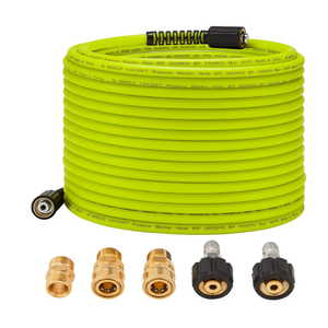 M MINGLE Pressure Washer Hose 50 FT x 1/4"  Replacement Power Wash Hose with Quick Connect Kits  High Pressure Hose with M22 14mm Fittings  3600PSI