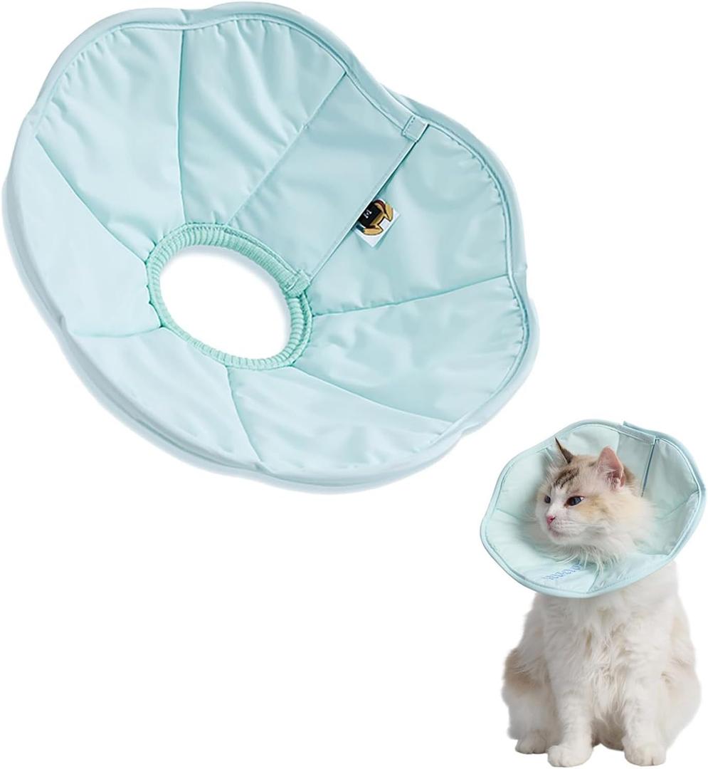 Touchdog Soft Cat Cone Collar, Waterproof Recovery Collar for Cats After Surgery, Lightweight Elizabethan Collar for Kittens, (Blue, XL)