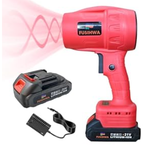 Handheld Mini Cordless Leaf Blower, 21V Battery Cordless Small Leaf Blower for Lawn Care, Patio, Car Dryer, Blowing Leaves and Dust, Battery Powered 400 CFM 100 MPH, Tiny Red Leaf Blowers