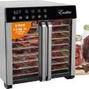 Excalibur Food Dehydrator 8-Tray for Jerky, Fruit, Vegetables, Herbs, Pet Treats, 7.2 Cu Ft Drying Space with Adjustable Temperature Control and 80 hour digital timer, 8-Tray, Stainless Steel