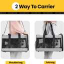 Conlun Cat Carrier Airline Approved, Soft-Sided Dog Carrier with Inner Safety Leash, Pet Transport Carrier for Small-Medium Cats Puppies up to 15 Lbs, Collapsible Travel Kitten Carrier Bag -Gray M