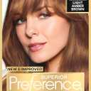 L'Oreal Paris Superior Preference Luminous Fade-Defying Permanent Hair Color, Hair Dye For Up to 9 Weeks of Radiance, Light Amber Brown 6AM, 1 Hair Dye Kit
