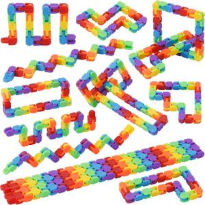 LENDOD 30 Pack Rainbow Wacky Track Toys Snap and Click Fidgets Toys  Party Favors Bulk, Finger Sensory Toy for Stress Relief, Goodie Bag Fillers, Treasure Box Toys for Classroom, Stocking Stuffers