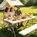 Folding Table 6ft, Heavy Duty Portable 6 Foot Foldable Table Plastic Large Folding Tables Indoor Outdoor for Camping, Picnic, Wedding and Party, White