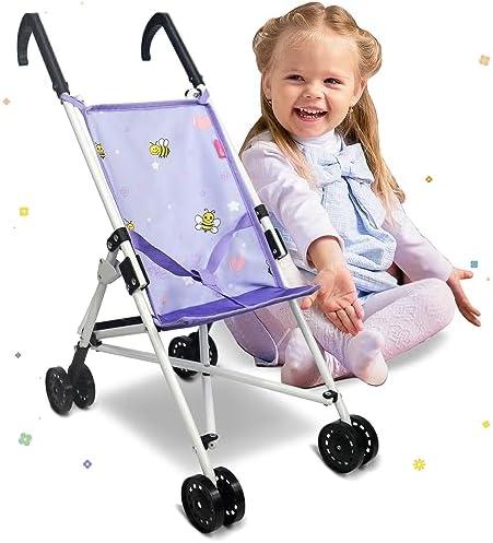 Anivia Stroller Toy Collection Doll Stroller Baby Doll Accessories for Toddlers 1-3Heart Design Gifts for Toddlers and Girls Toy Stroller