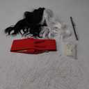 Black and White Wig For Costume Short Bob Curly Wig With Bangs Shoulder Length Heat Resistant Synthetic Wigs For Party Cosplay Halloween(Black and White)