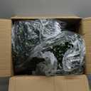 24" Artificial Boxwood Topiary Ball Bush with White Flowers, Set of 2 Artificial Shrub Bushes with Spike, Fake Evergreen Tree for Porch, Artificial Plants for Outdoor Planters Indoor UV Resistant