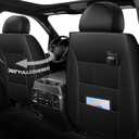 for Ford F150 Seat Covers Full Set 2009-2024 2025 2026 & F250 F350 F450 2017-2026 XL XLT Lariat Platinum and More Trims Breathable Ice Silk Leather & Waterproof Seat Protector(Black)