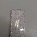 RALEAVO for iPhone 17 Case Cute Floral Pattern Design,Clear Curly Wave Frame Cover for Women,Soft Shockproof Anti-Slip Protective Case for iPhone 17,Purple Flowers