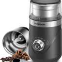 SHARDOR Electric Super Silent Blade Coffee Grinder, Timed Grind Control Rotary Knob, Adjustable Coarse to Fine for Coffee Beans, Spices & Herbs, with 1 Removable Stainless Steel Bowl,Light Gray