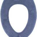 Warm-n-Comfy Soft Toilet Seat Cover - Plush, Thick Fabric Toilet Seat Warmer for Round & Elongated 14x18" Toilet Seats - Reusable, Machine-Washable, Easy-Install - Gift-Ready Packaging - Infinity Blue
