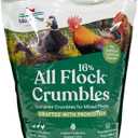 Manna Pro All Flock Crumbles, Crafted with Probiotics for Gut Health & Digestion, 16% Protein for Mixed Flocks with No Artificial Colors or Flavors, Crumbled for Easy Feeding, 8 lbs (EXP 02/02/26)