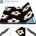 Case for iPad 6th/ 5th Generation 9.7 inch (2018/2017), iPad Air 2 & 1 (2014/2013), Protective Case with Pencil Holder, Auto Wake/Sleep Cover for iPad 6th Gen, Black Flowers