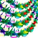 FUTUREPLUSX 4PCS Tropical Garland Party Decorations, 9.8ft Luau Paper Flower Banners Multicolor Hawaiian Hibiscus Garlands for Mexican para Fiesta Tiki Party Decor Supplies
