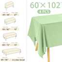 4 Pack Rectangle Tablecloth 60x102 Inch Sage Green Washable Polyester Table Cover for Wedding Dining Table Parties Banquet60x102 Sage Green