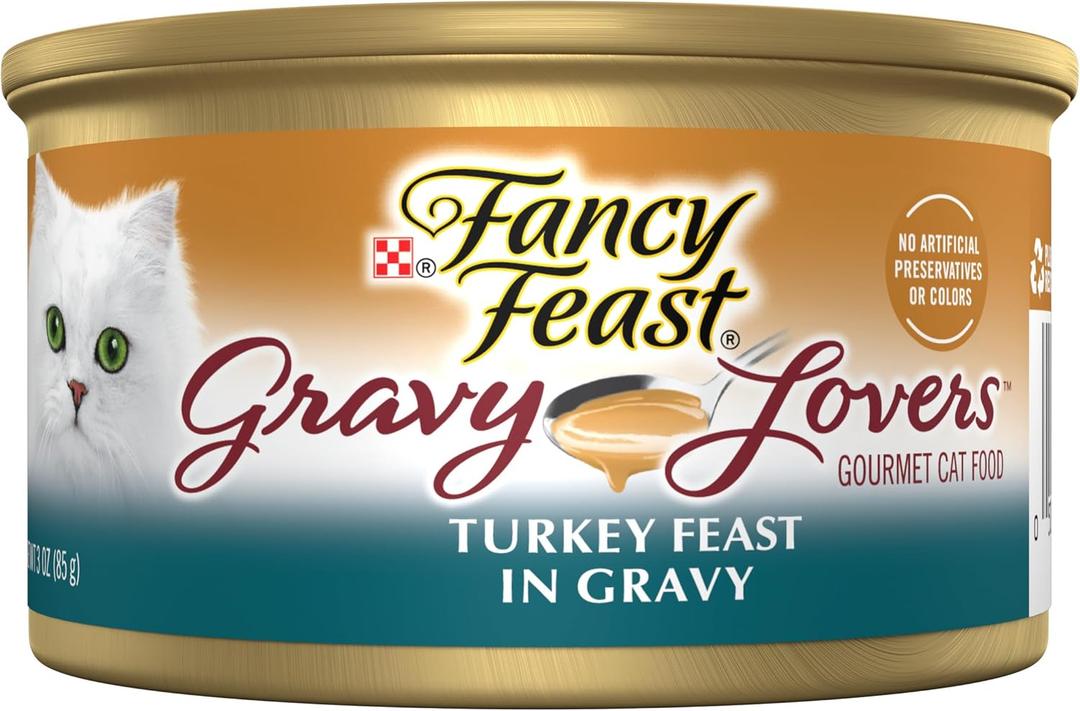 Purina Fancy Feast Gravy Lovers Turkey Feast Grilled Gourmet Cat Food in Wet Cat Food Gravy - (Pack of 24) 3 oz. Cans (EXP 04/01/28)