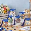 Yinkin 36 Pcs Graduation Cap Candy Jars with Sticker of 2026 Graduation Party Decorations Grad Cap Jars Container with Tassels for DIY Grad Table Party Favors (Blue)