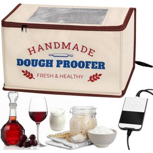 Folding Dough Proofer Box with Temp Control (50-130) & 24H Timer, Extra Large Bread Proofing Box for Sourdough, Pizza, Yogurt, Seed Starting, 3D Filament Drying, Space-Saving & Easy to Use