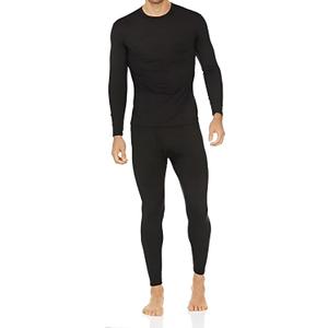 Thermajohn Long Johns Thermal Underwear for Men Fleece Lined Base Layer Set for Cold Weather (Medium, Black)