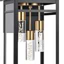 3 Lights Outdoor LED Wall Light Fixtures for Porch,5CCT Brass Black Outdoor Wall Sconce Lights,LED Integrated Bulbs Hanging Lantern Lights,Exterior Lighting Fixtures for Patio,Garage