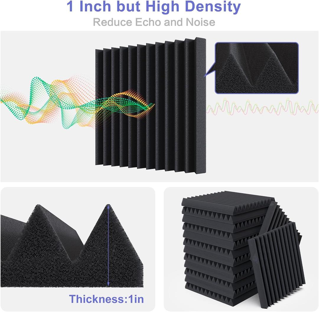 Acoustic Panels 12 Pack 12x12
