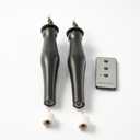 WDS WONDROUS Halloween Flameless Candles Set of 2, Black LED Battery Operated Black Candlesticks with Cat Design, Fake Tapered Candles with Remote for Halloween Decor & Table Centerpieces