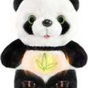 Breathing Stuffed Animal Panda Plush Stuffed Realistic Breathing Motion with Music Lights for Adults and Kids Birthday Gift (Panda)