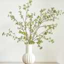 Artificial Greenery Stems, 47Tall Fake Plants Branches, Real Touch Faux Enkianthus Perulatus Twig Leaf for Home Garden Office Wedding Vase Filler Shop Decoration (3 Packs-Green)