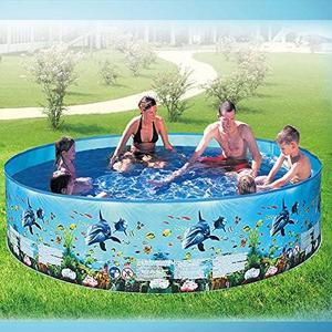 Play Pool for Kids Plastic Outdoor Swimming Pool Non-inflatable Folding Round Water Pool Children Snapset Swimming Pool(8FT (244CM x 38CM),Dinosaur)