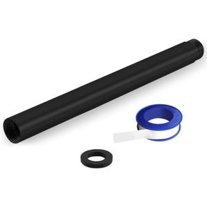 Shower Extension Arm, Solid Stainless Steel Shower Pipe Extension with Teflon Tape and Washer, For Lowering or Extending Showerhead (10 Inch, Matte Black)
