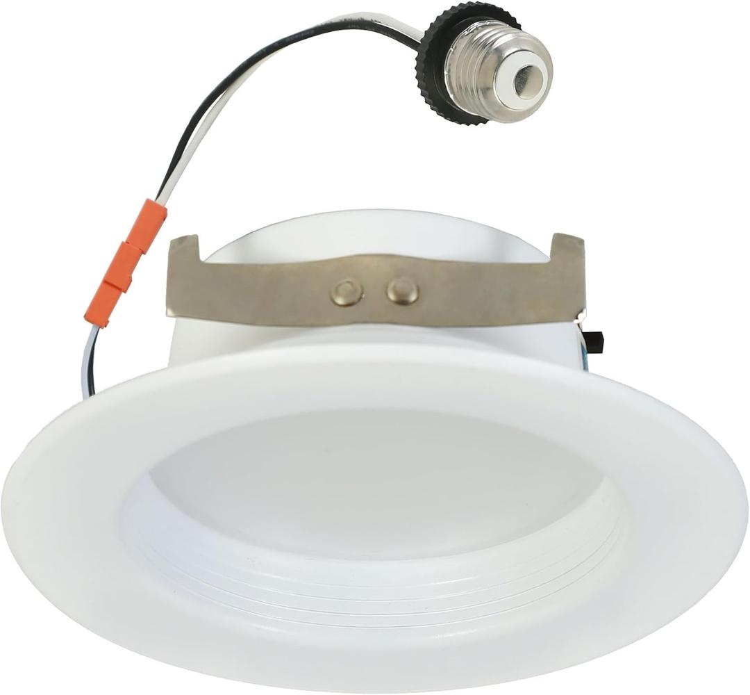 KSANA Recessed Lighting 4 Inch, 5CCT White LED Can Lights for Ceiling, 5 Colors Selectable-2700K/3000K/3500K/4000K/5000K, 10W Eqv 60W, Dimmable Retrofit Downlight with Baffle Trim