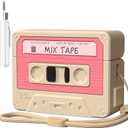 AirPods Pro 3 Case Cover, KOREDA Funny Cassette Tape Design Case for Airpods Pro 3rd Generation 2025, Cute Cartoon Fashion Silicone Protective Case for Women Men (Cinnamon Powder)