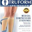 Truform 15-20 mmHg Compression Stockings for Men and Women, Knee High Length, Closed Toe, Beige, Medium