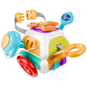 iPlay, iLearn 10 in 1 Baby Busy Board Cube, Montessori Sensory Toy Toddler 13, Infant Carseat Plane Travel Game, Kid Education Learning Activity, Birthday Gift 9 10 12 18 Month 1 2 Year Old Boy Girl