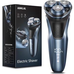 Rechargeable Electric Razor for Men: IPX7 Waterproof Shaver - 1.5H Fast Charge, 4D Flex Precision Blades with Pop-Up Trimmer - Gentle on Sensitive Skin, Travel-Friendly