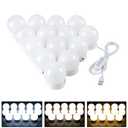 SZXJY LED Vanity Lights for Mirror, Hollywood Style Vanity Lights with 10 Dimmable Bulbs, Adjustable Color & Brightness, USB Cable, Mirror Lights Stick on for Makeup Table Dressing Room (14 Lights) - Amazon.com