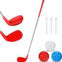 Realspring Golf Game Club Set Plastic Golf Chipping Clubs with Oversize Heads for Home Backyard Bucket Game Outdoor Indoor Training Practice Gift for Adults (33")