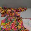 BEAUDRM Girl's Summer Outfits Tropical Summer Dress Hawaiian Off Shoulder Tops and Ruffle Skirt Set Vacation Beach Clothes (Multicolor)