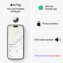 Apple AirTag (2nd Generation) - 4 Pack: Tracker for Keychain, Wallet, and More; Locator with Sound; Simple One-Tap Setup with iPhone or iPad; Key Finder with up to 1.5X Precision Finding Range*
