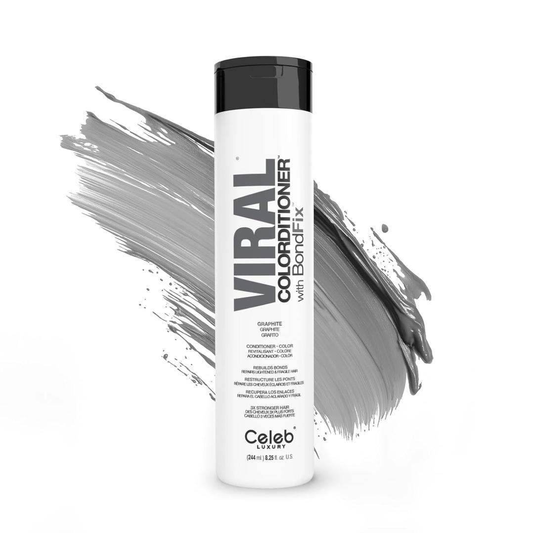 Celeb Luxury Color Depositing Conditioner - Color Refresher with Bondfix Bond Rebuilder, Viral and Gem Lites, Pairs with Colorwash Color Graphite, 8.25 Oz