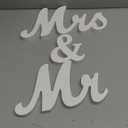 Mr & Mrs Sign - Freestanding Wooden Letters Wedding Table Decor, White Vintage Photo Props for Anniversary Valentine's Day Head Table
