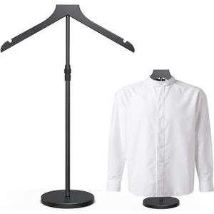 Shirt Display Stand, 18-34 Inch Height Adjustable Mannequin Torso for Vendors Shop, More Stable Dress Form Portable Clothes Garment Rack, T Shirt Display Holder Jacket Coat Stand Hanger, Black