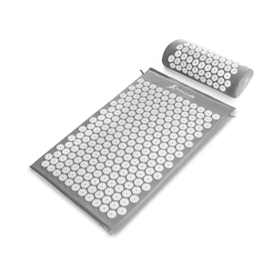 ProsourceFit Acupressure Mat and Pillow Set for Back/Neck Pain Relief and Muscle Relaxation, Grey