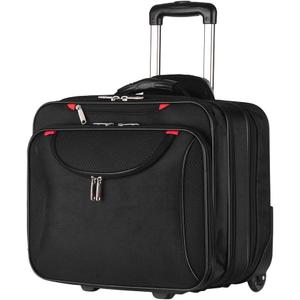 Rolling Briefcase Rolling Laptop Bag Computer Case with Wheels Mobile Office Carry On Luggage for 14.1in 15.6in Business Notebook for Women Men