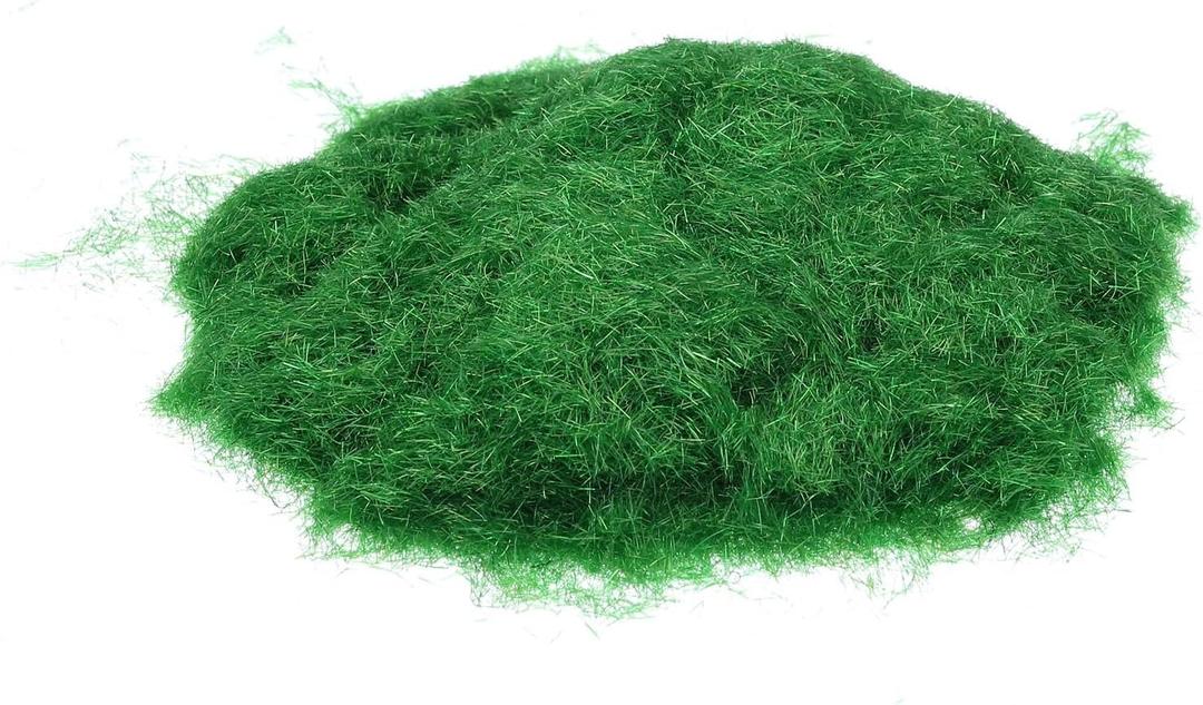 MECCANIXITY Static Grass, Nylon Artificial Grass Powder 3mm 4 x 30g Artificial Grass Fake Grass Tuft Model for Train Landscape Railway Sand Ground, Dark Green, Pack of 4