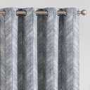 jinchan Blue Printed Curtains 84 Inch Length for Living Room Grommet Jacquard Curtains with Herringbone Pattern Modern Room Darkening Drapes Bedroom Window Curtain Set 2 Panels