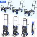 330LB Folding Hand Truck Moving Dolly, Hand Trucks Heavy Duty Combination of 4 Wheels and 2 Wheels Convertible Dolly Cart with Retractable Handle Dolly for Moving Office Carts(Blue)