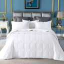 Globon Summer Down Comforter King Size, Extra Lightweight Blanket/Duvet Insert for Hot Sleepers, Noiseless & Extra Soft,106x90 inches,White